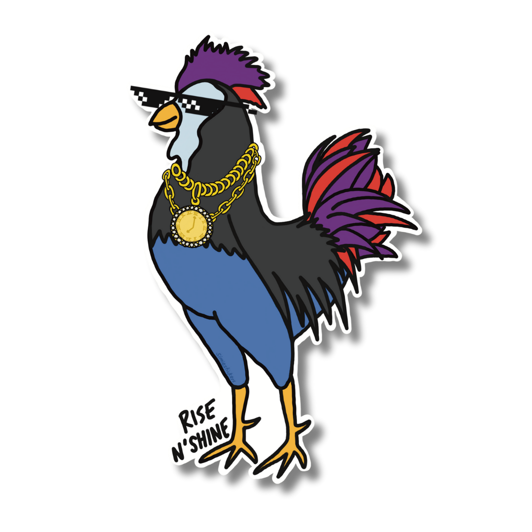 RISE N SHINE - 1.4" x 2"